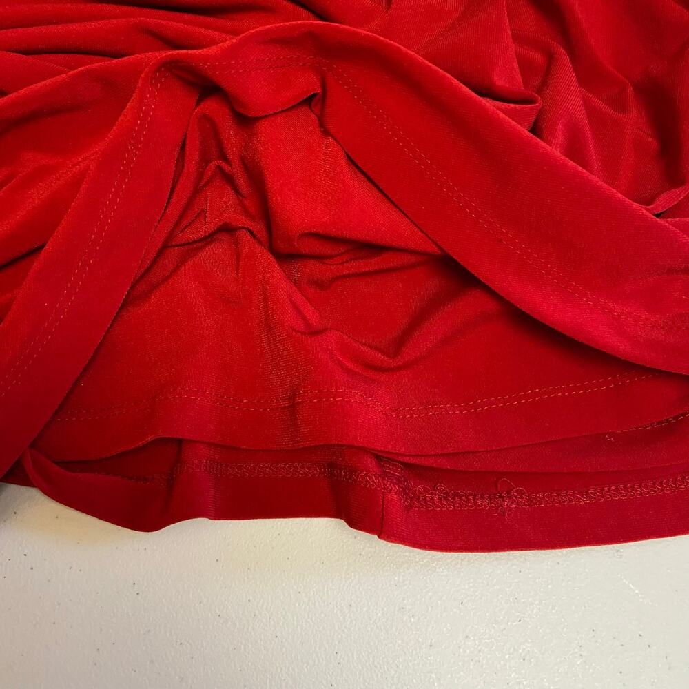 Lauren Ralph Lauren Red Boat Neck Side Ruched Sheath Dress Size 6 - Picture 8 of 9